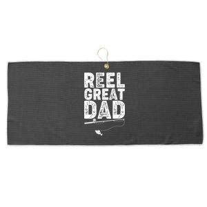 Funny Reel Great Dad Fishing Large Microfiber Waffle Golf Towel