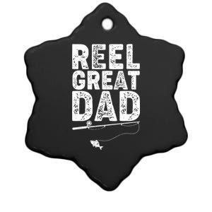 Funny Reel Great Dad Fishing Ceramic Star Ornament