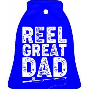 Funny Reel Great Dad Fishing Ceramic Bell Ornament