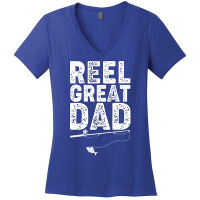 Funny Reel Great Dad Fishing Women's V-Neck T-Shirt