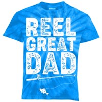 Funny Reel Great Dad Fishing Kids Tie-Dye T-Shirt