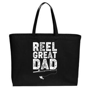 Funny Reel Great Dad Fishing Cotton Canvas Jumbo Tote