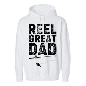 Funny Reel Great Dad Fishing Garment-Dyed Fleece Hoodie