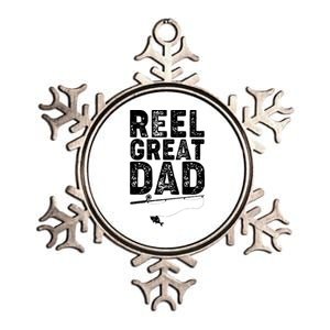 Funny Reel Great Dad Fishing Metallic Star Ornament