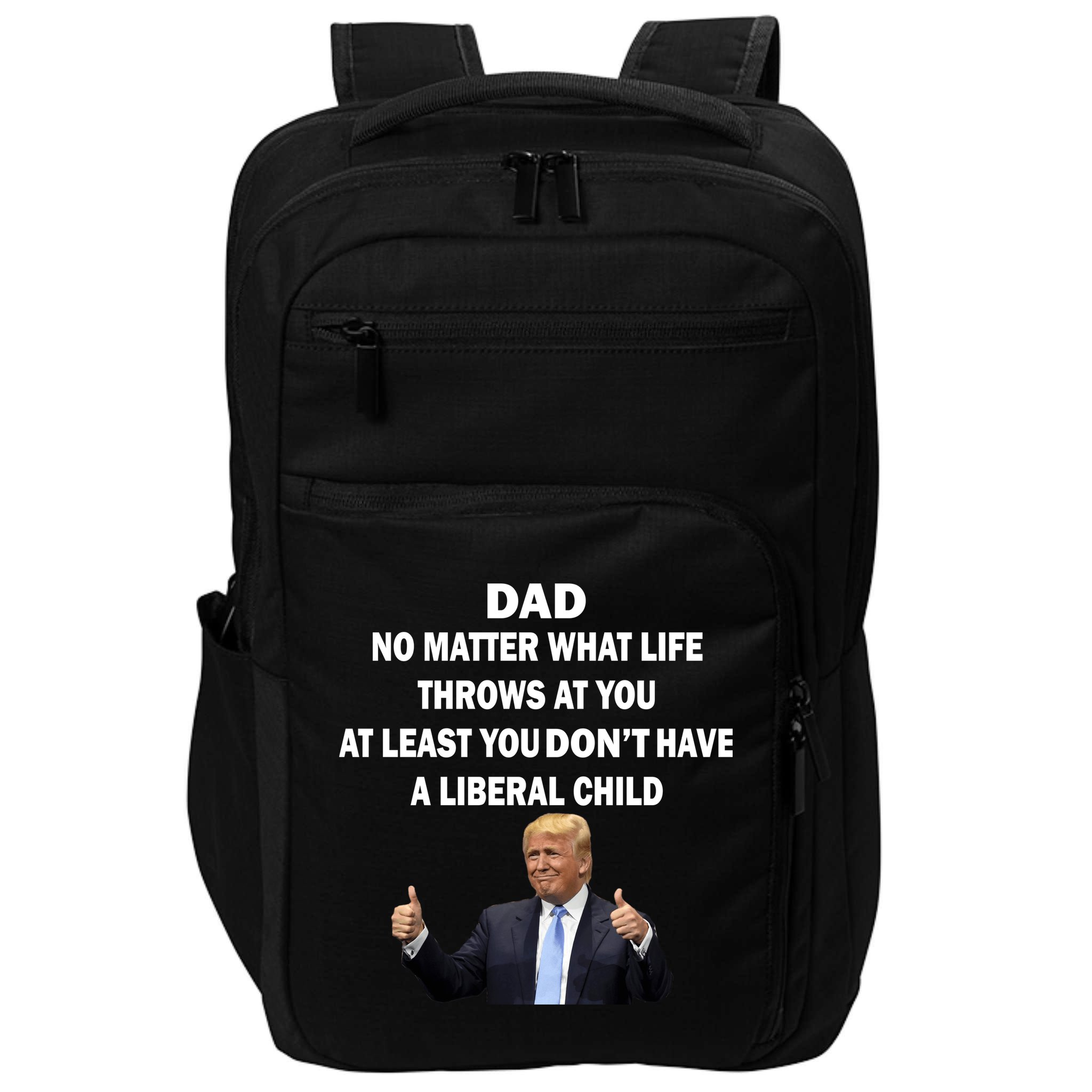 Funny Republican Dad Anti Liberal Child Impact Tech Backpack