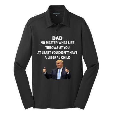 Funny Republican Dad Anti Liberal Child Silk Touch Performance Long Sleeve Polo