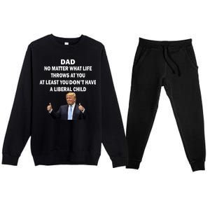 Funny Republican Dad Anti Liberal Child Premium Crewneck Sweatsuit Set