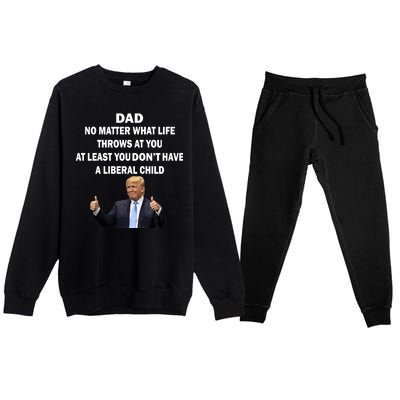 Funny Republican Dad Anti Liberal Child Premium Crewneck Sweatsuit Set