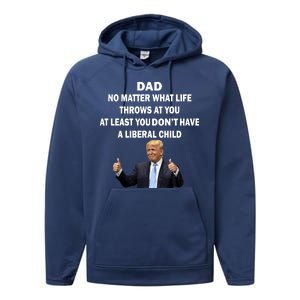 Funny Republican Dad Anti Liberal Child Performance Fleece Hoodie