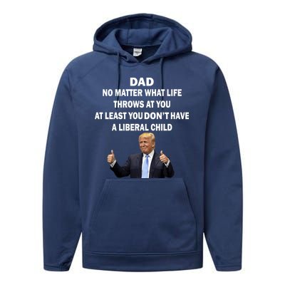 Funny Republican Dad Anti Liberal Child Performance Fleece Hoodie