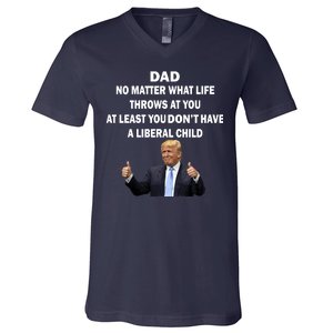 Funny Republican Dad Anti Liberal Child V-Neck T-Shirt