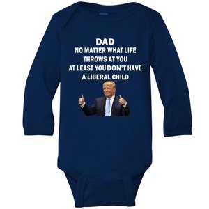 Funny Republican Dad Anti Liberal Child Baby Long Sleeve Bodysuit