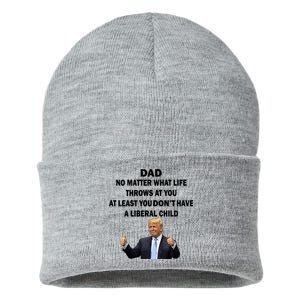 Funny Republican Dad Anti Liberal Child Sustainable Knit Beanie