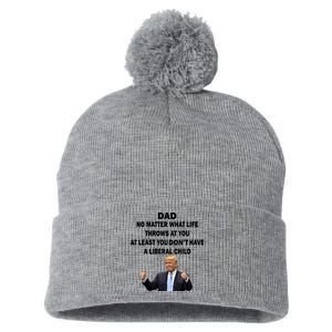 Funny Republican Dad Anti Liberal Child Pom Pom 12in Knit Beanie