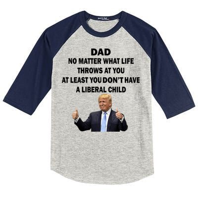 Funny Republican Dad Anti Liberal Child Kids Colorblock Raglan Jersey