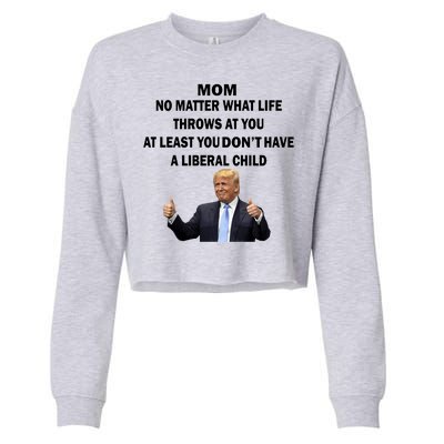 Funny Republican Mom Anti Liberal Child Cropped Pullover Crew