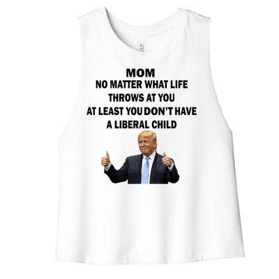 Funny Republican Mom Anti Liberal Child Women's Racerback Cropped Tank