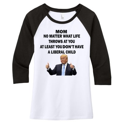 Funny Republican Mom Anti Liberal Child Women's Tri-Blend 3/4-Sleeve Raglan Shirt