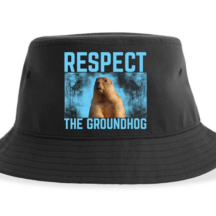 Funny Respect The Groundhog Sustainable Bucket Hat