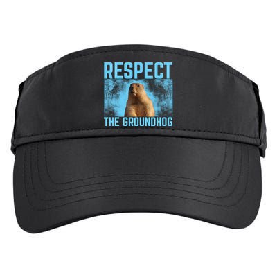 Funny Respect The Groundhog Adult Drive Performance Visor