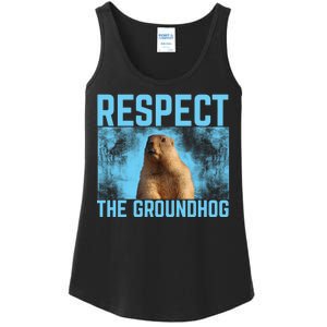 Funny Respect The Groundhog Ladies Essential Tank