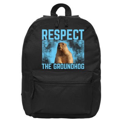 Funny Respect The Groundhog 16 in Basic Backpack