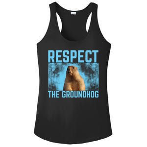 Funny Respect The Groundhog Ladies PosiCharge Competitor Racerback Tank