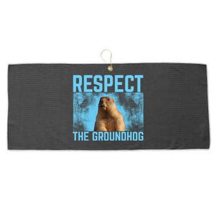 Funny Respect The Groundhog Large Microfiber Waffle Golf Towel