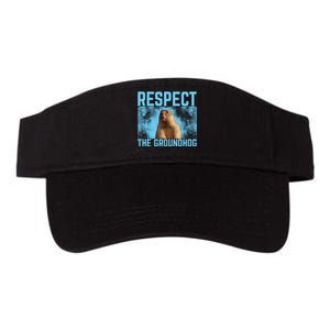 Funny Respect The Groundhog Valucap Bio-Washed Visor