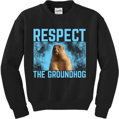 Funny Respect The Groundhog Kids Sweatshirt