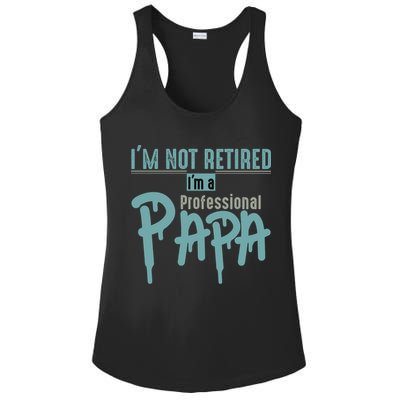 Funny Retired Professional Papa Ladies PosiCharge Competitor Racerback Tank