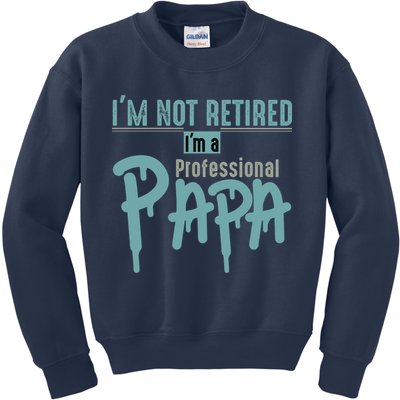 Funny Retired Professional Papa Kids Sweatshirt