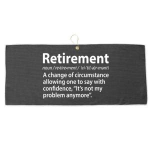 Funny Retirement Definition  Large Microfiber Waffle Golf Towel