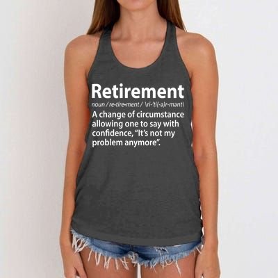 Funny Retirement Definition  Women's Knotted Racerback Tank