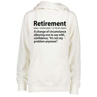 Funny Retirement Definition  Womens Funnel Neck Pullover Hood