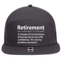 Funny Retirement Definition  7 Panel Mesh Trucker Snapback Hat