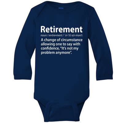 Funny Retirement Definition  Baby Long Sleeve Bodysuit