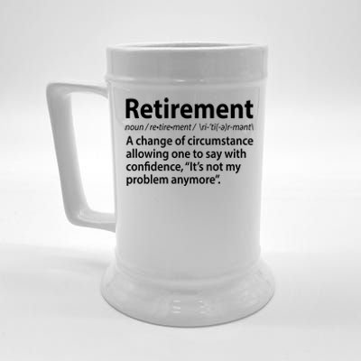 Funny Retirement Definition  Beer Stein