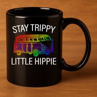 Funny Reto - Stay Trippy Little Hippie 11oz C Handle Ceramic Mug