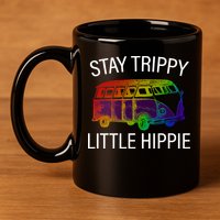 Funny Reto - Stay Trippy Little Hippie 11oz C Handle Ceramic Mug
