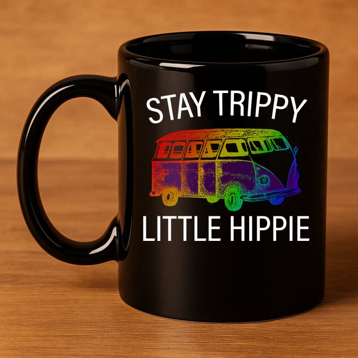 Funny Reto - Stay Trippy Little Hippie 11oz C Handle Ceramic Mug
