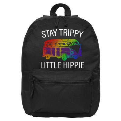 Funny Reto - Stay Trippy Little Hippie 16 in Basic Backpack