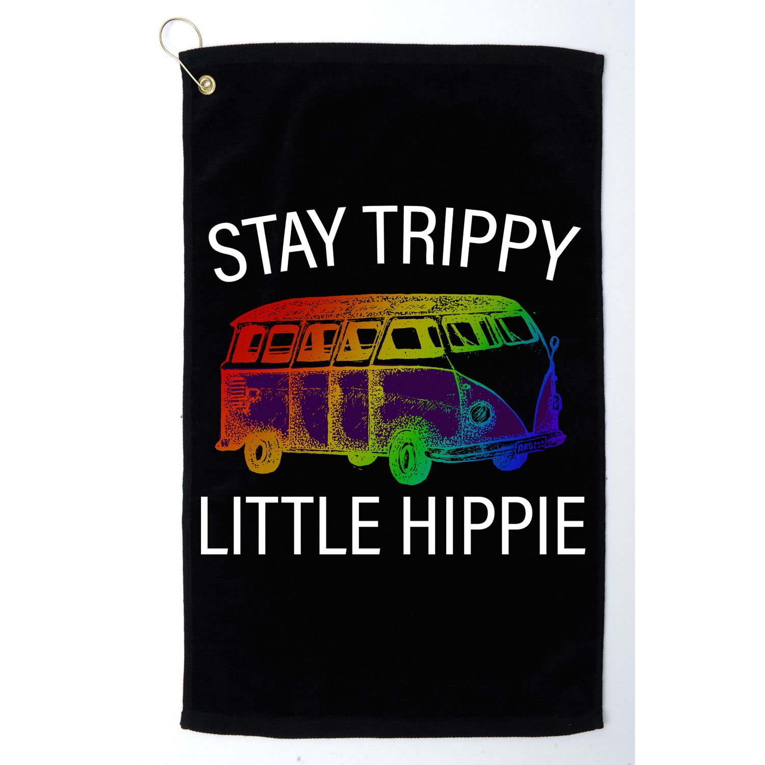 Funny Reto - Stay Trippy Little Hippie Golf Towel