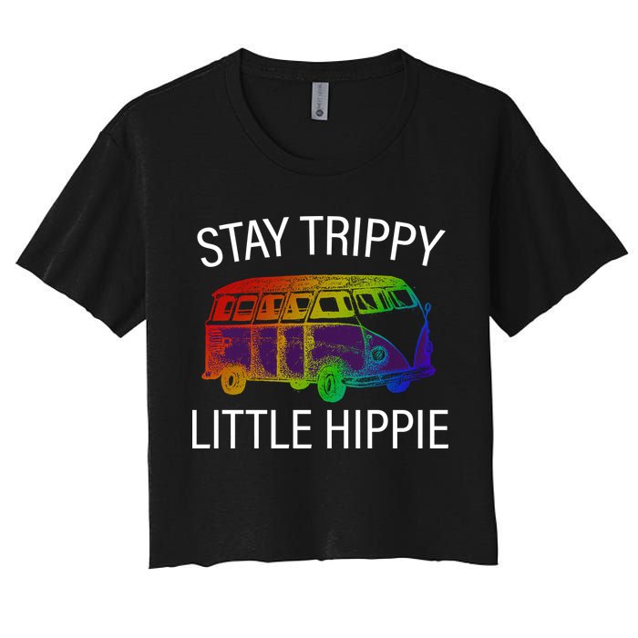 Funny Reto - Stay Trippy Little Hippie Crop Top