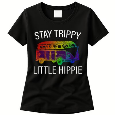 Funny Reto - Stay Trippy Little Hippie Womens T-Shirt