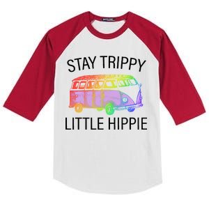 Funny Reto - Stay Trippy Little Hippie Kids Colorblock Raglan Jersey