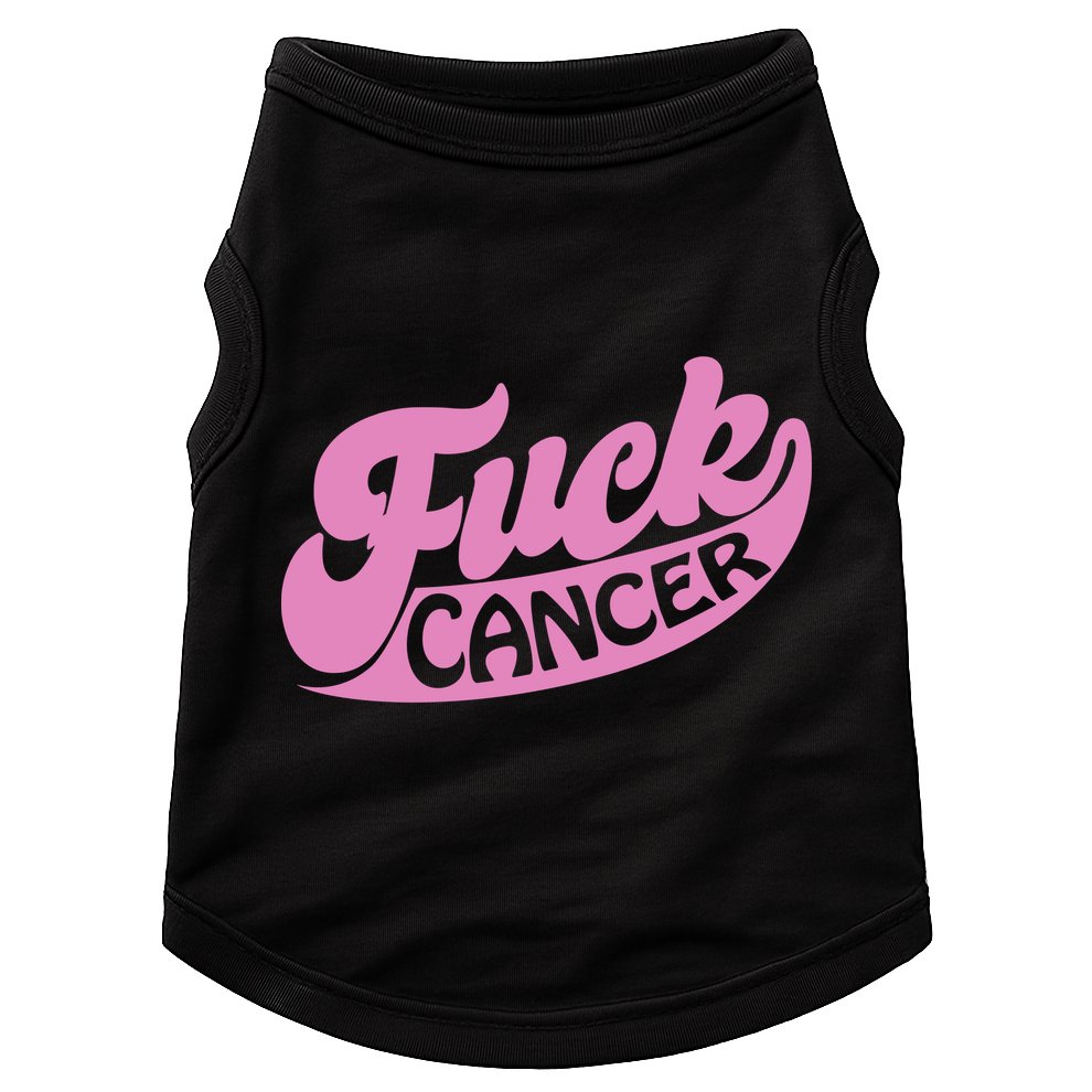Funny Retro Fck Cancer Logo Breast Cancer Support Doggie Tank