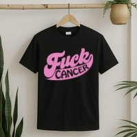 Funny Retro Fck Cancer Logo Breast Cancer Support T-Shirt