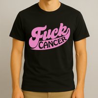 Funny Retro Fck Cancer Logo Breast Cancer Support T-Shirt