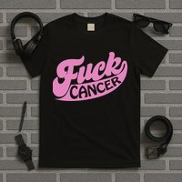 Funny Retro Fck Cancer Logo Breast Cancer Support T-Shirt
